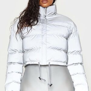 PrettyLittleThing Metallic Silver Puffer Jacket